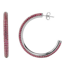 Load image into Gallery viewer, All the Luck in the World - Round Hoop earrings - silver/pink
