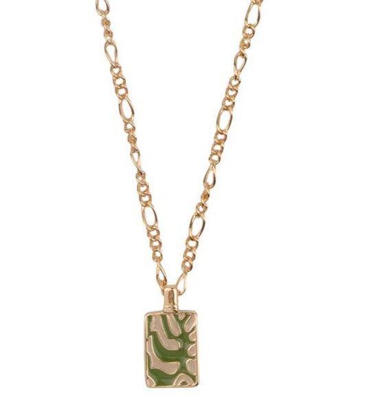 All the Luck in the World - Plant Rectangle necklace